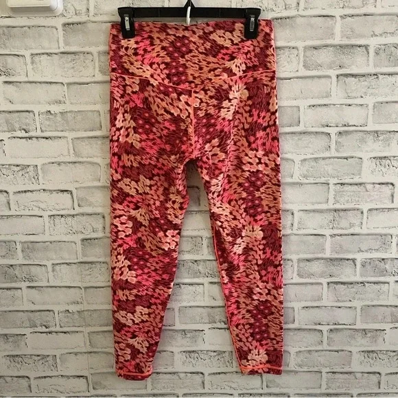 Aerie Offline Pink Real Me Extra Hold Hi-Rise 7/8 Pink floral leggings Large - Picture 3 of 6